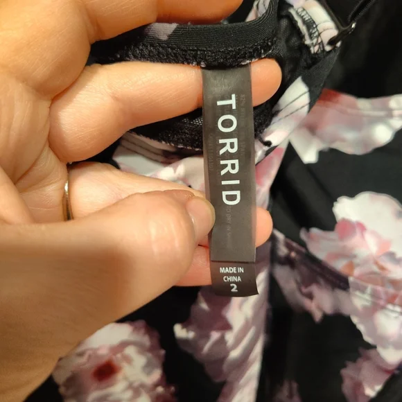 Torrid Floral Padded Tankini Cami Swim Top Sz 2X Built In Bra Retro Rockabilly - Picture 5 of 8